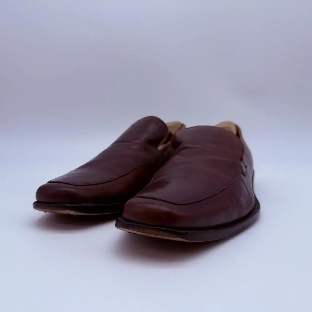 Hugo Boss Mens Brown Leather Loafers Dress Shoes Size 9.5 - Picture 4 of 12